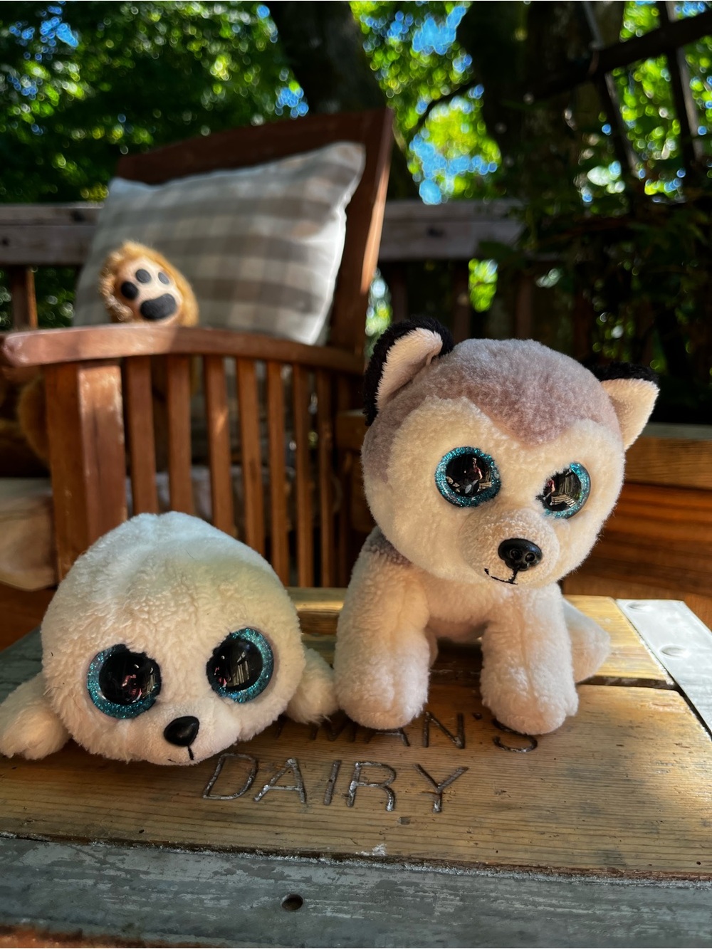 Ty Beanie Boos Plush Bundle Slush Husky & Icy White Seal Glitter Eyes
